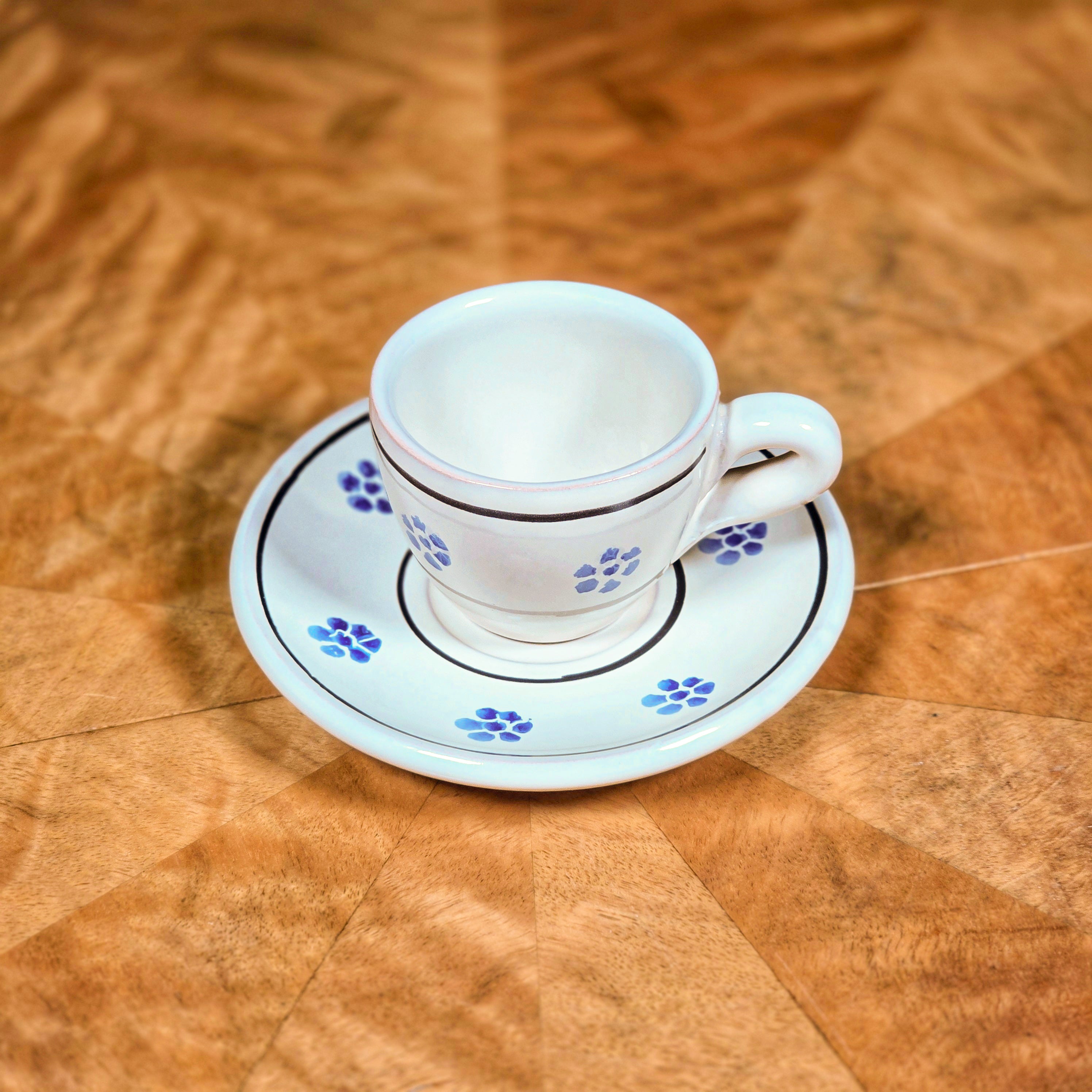 Calabrian Floral Espresso Cup & Saucer Set